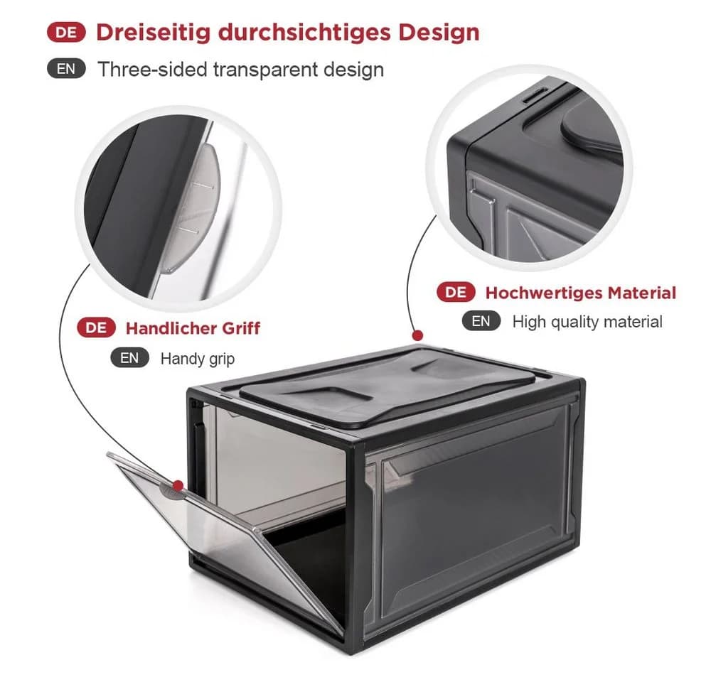 Yorbay Schuhbox 3er Set stapelbarer Schuhorganizer - Bild 3