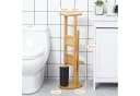 Yorbay WC-Garnitur Bambus stehend mit Toilettenpapierhalter und Bürstenhalter Bild 5