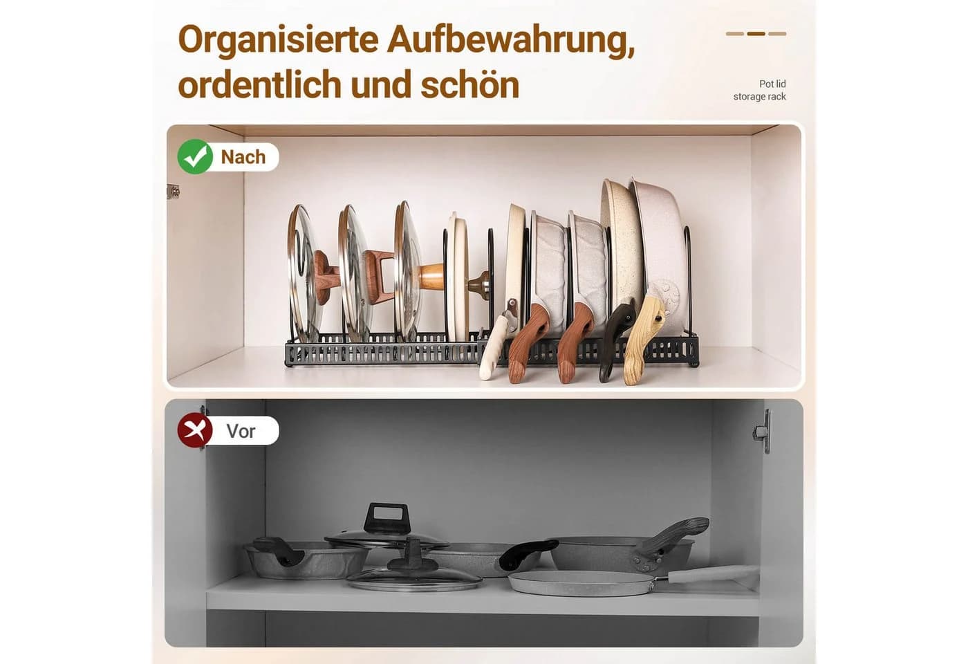 Yorbay Geschirrständer Erweiterbar Schwarz Weiß Teleskopregal - Bild 4