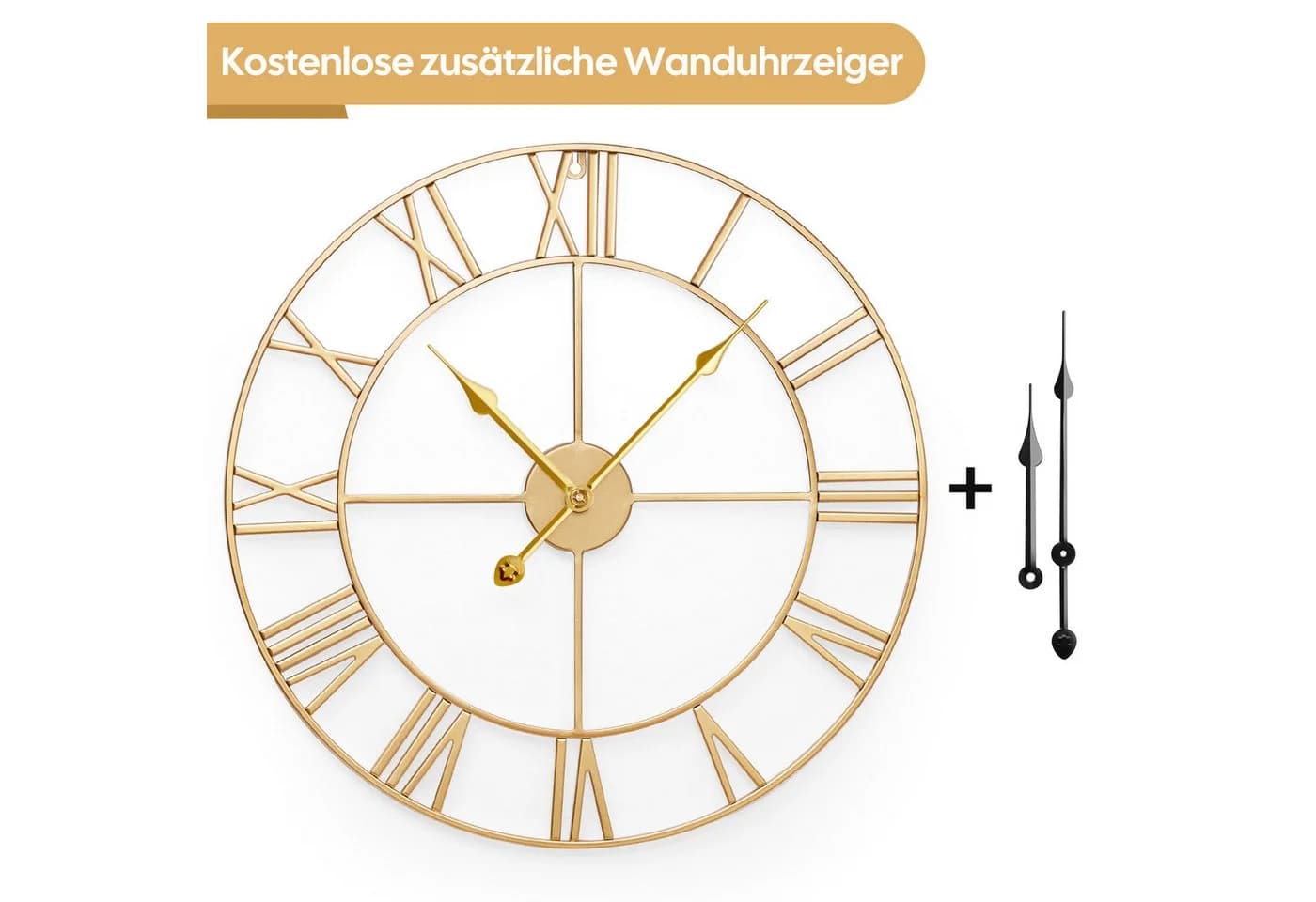 Yorbay Wanduhr Große XL aus Metall, Vintage Design