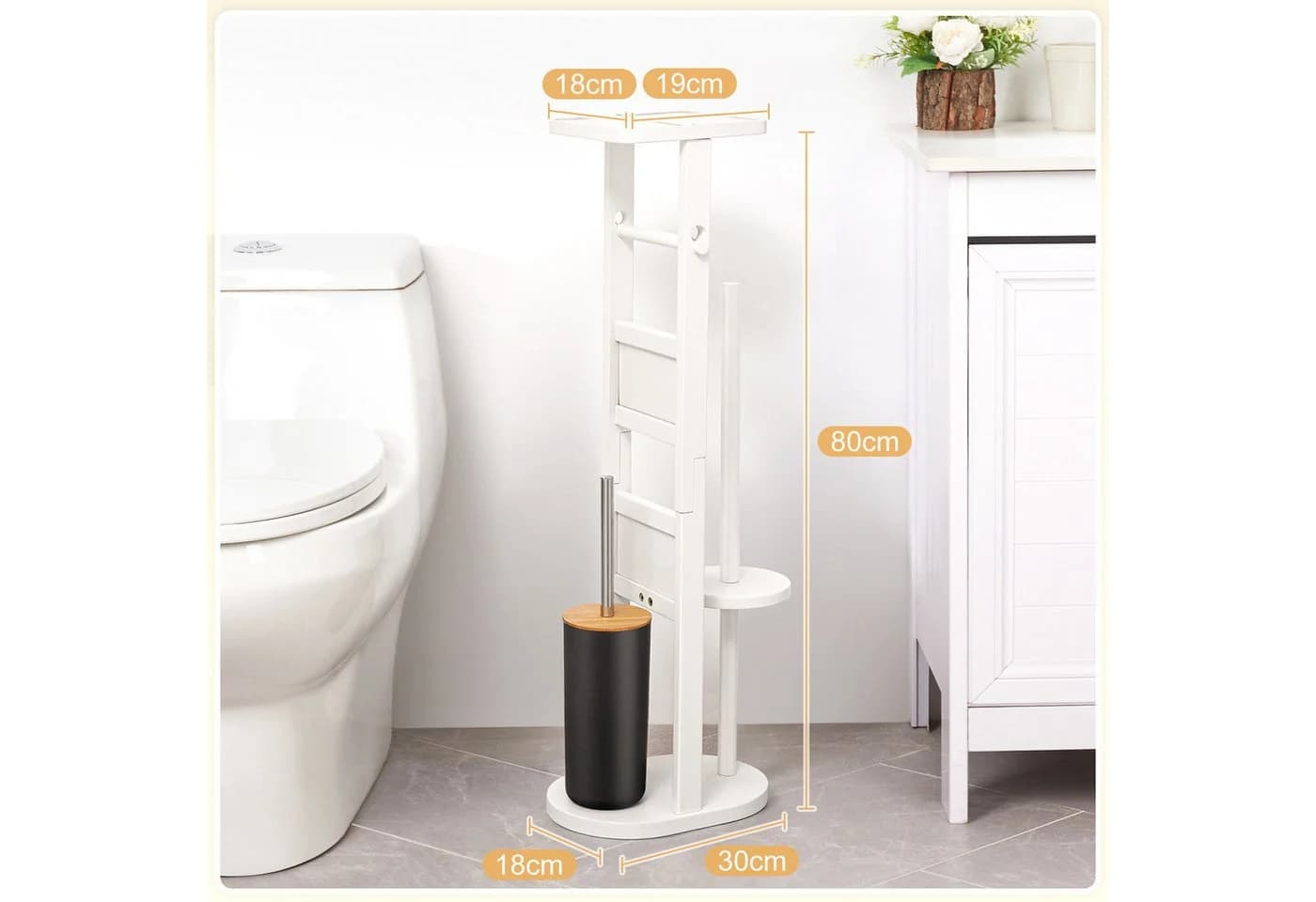 Yorbay WC-Garnitur Toilettenpapierhalter Bambus - Bild 5