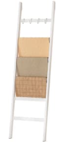 Yorbay Handtuchleiter Bambus 6 Ebenen Leiterregal 4 Haken 2 Sicherheitsgurte 43x170 cm Bild 2
