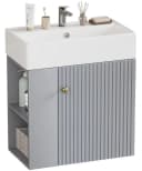 Yorbay Waschtischunterschrank Grau Modern mit Keramikbecken Bild 2