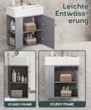 Yorbay Waschtischunterschrank Grau Modern mit Keramikbecken Bild 3