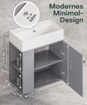 Yorbay Waschtischunterschrank Grau Modern mit Keramikbecken Bild 4