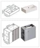 Yorbay Waschtischunterschrank Grau Modern mit Keramikbecken Bild 5