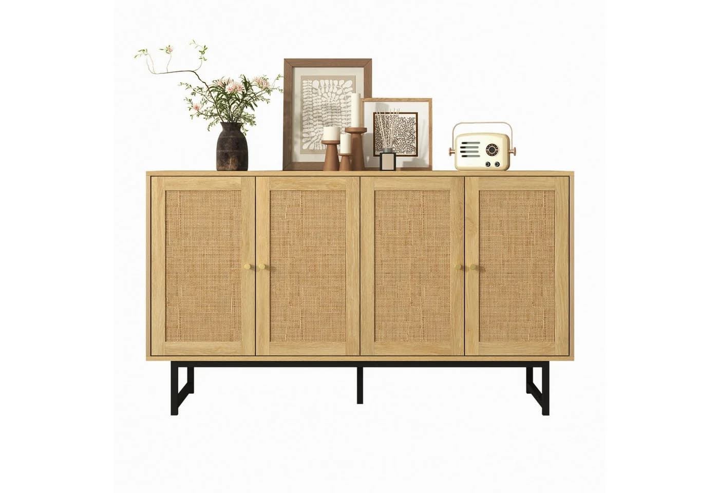 Yorbay Sideboard Landhaus & Scandi Design Echtes Rattan - Bild 2