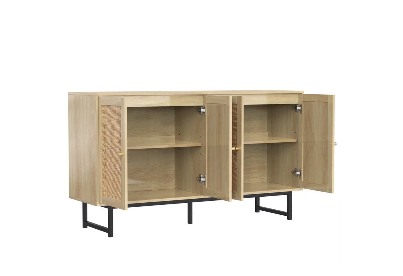 Yorbay Sideboard Landhaus & Scandi Design Echtes Rattan - Bild 5
