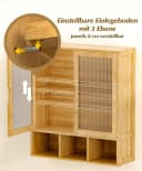 Yorbay Hängeschrank Bambus mit Magnetverschluss und verstellbaren Regalen Bild 3