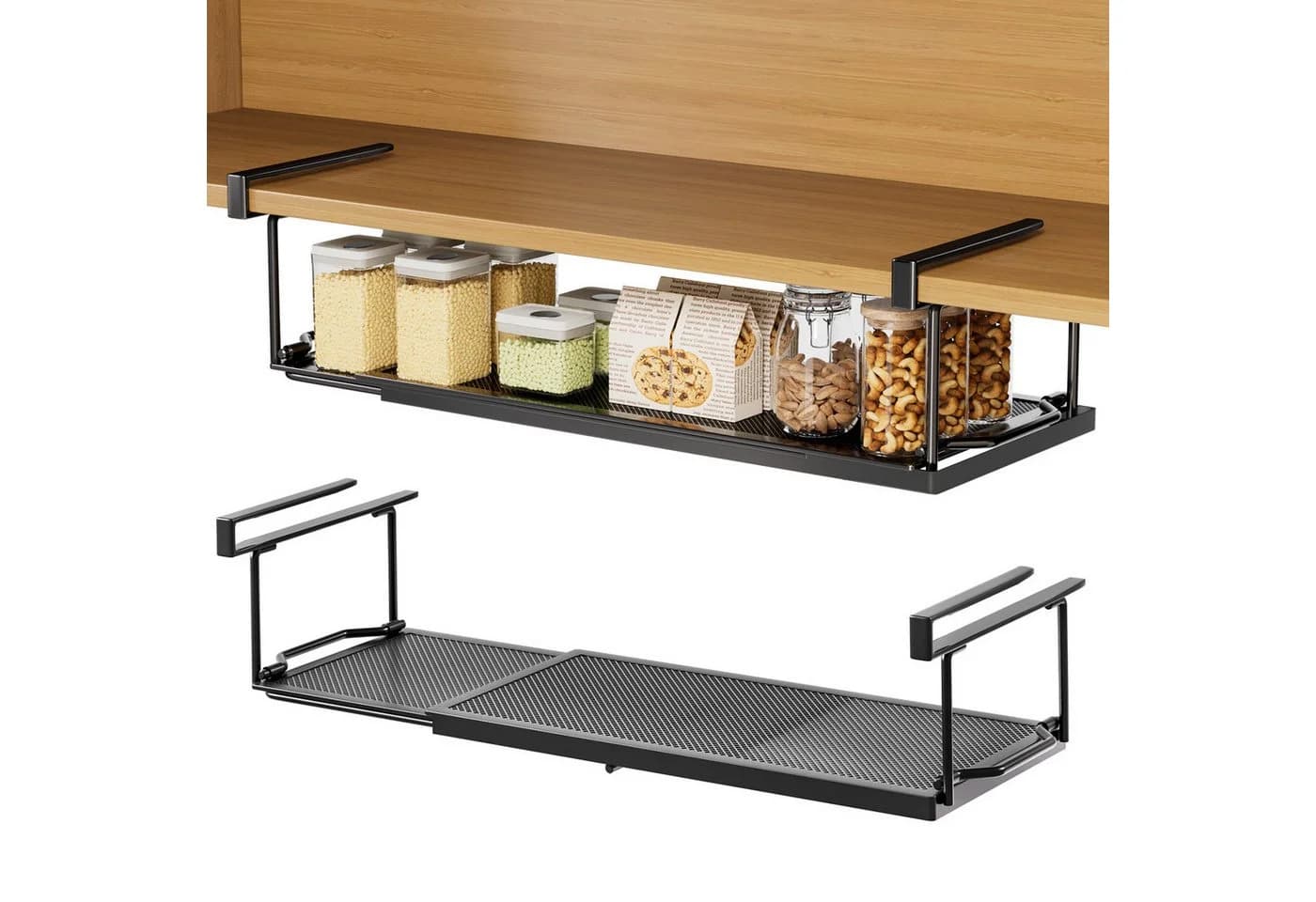 Yorbay Hängekorb Multifunktional Unterregal Verstellbar 38-70 cm Schwarz - Bild 2