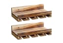 Yorbay Weinregal Set 2-tlg. Wandregal Kiefernholz Braun Bild 1