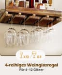Yorbay Weinregal Set 2-tlg. Wandregal Kiefernholz Braun Bild 5