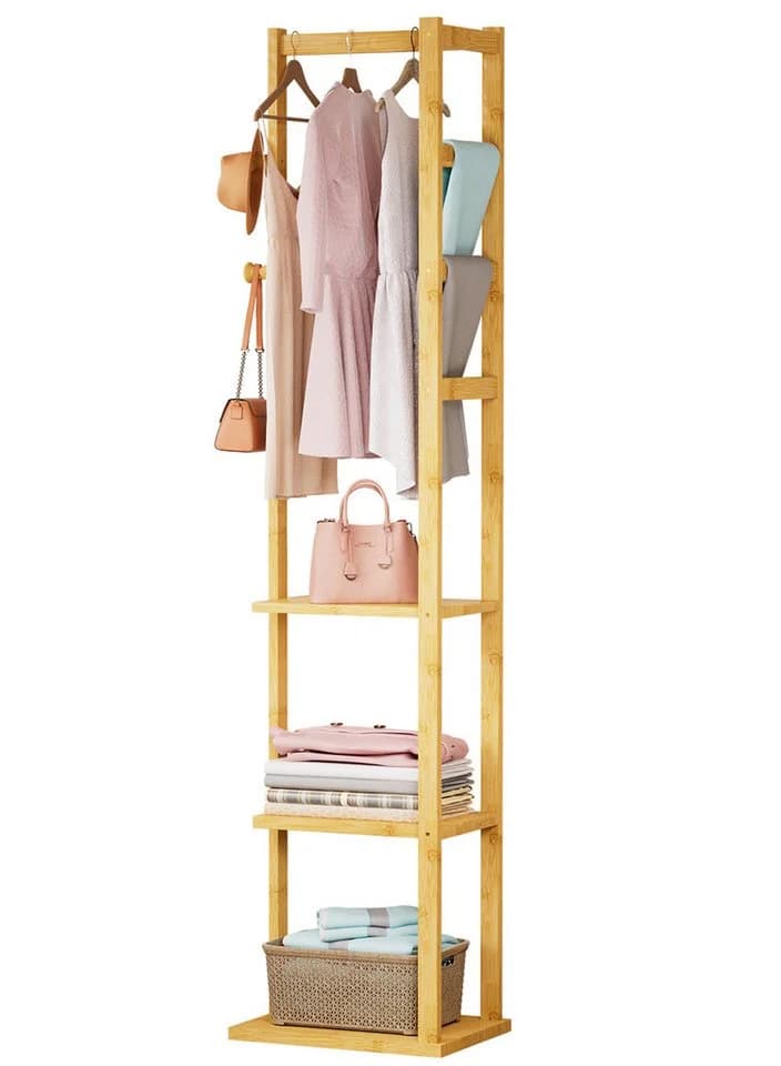 Yorbay Kleiderständer Garderobe Bambus - Bild 2