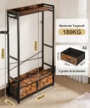Yorbay Kleiderständer Garderobenständer mit 2 Schubladen & Aufbewahrungsbox, Retro Design Bild 1
