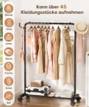 Yorbay Kleiderständer auf Rollen Schwarz 50kg Traglast Bild 3