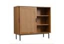 Yorbay Sideboard Küchenschrank mit 2 Rattan-Schiebetüren Walnuss Bild 5