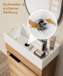 Yorbay Waschtisch Badmöbel Set mit Keramikbecken 41cm Kompakter Unterschrank Bild 5