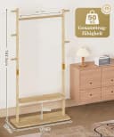 Yorbay Kleiderständer Massivholz - Offener Kleiderschrank Naturholz Bild 3