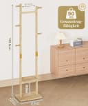 Yorbay Kleiderständer aus Massivholz mit Ablagebrettern & Haken Bild 3