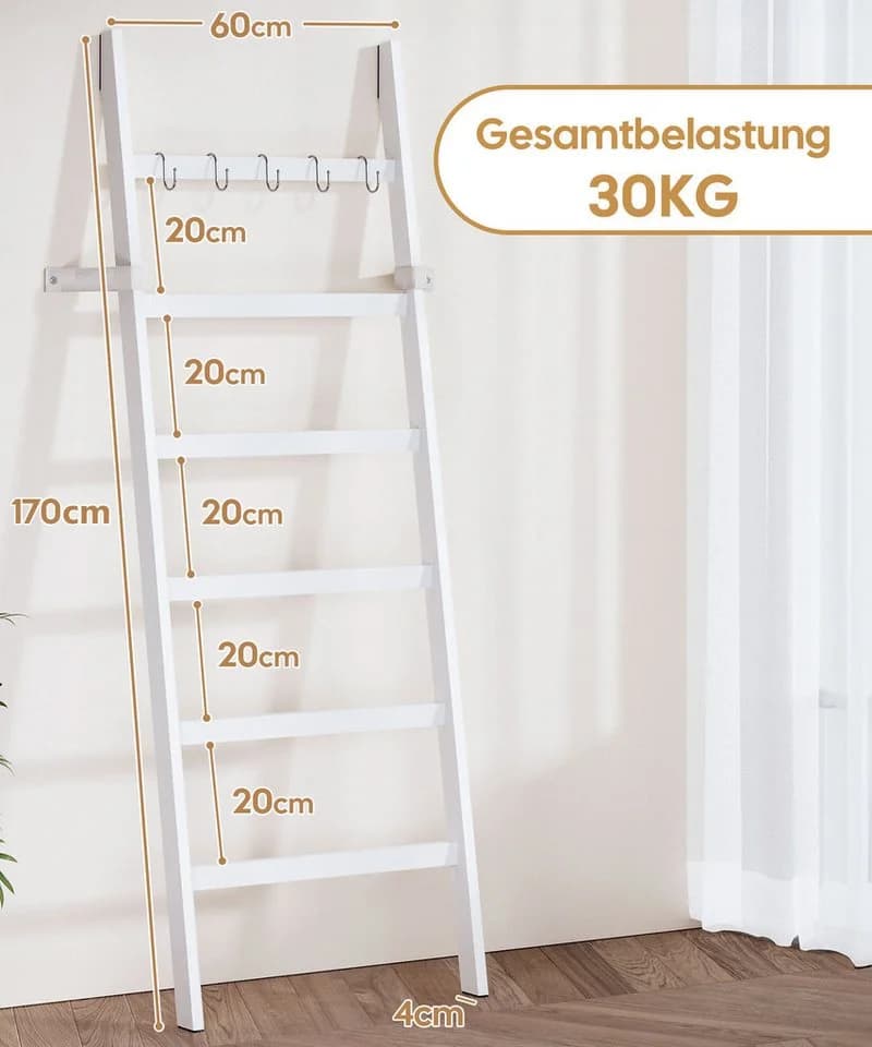 Yorbay Handtuchleiter Bambus 6 Ebenen