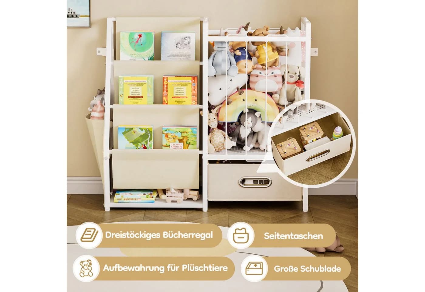 Yorbay Spielzeugtruhe 2 in 1 Bücherregal Kinderregal - Bild 3