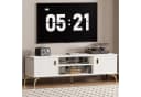 Yorbay Lowboard TV Schrank Weiß Metallbeine Goldene Griffe Bild 2