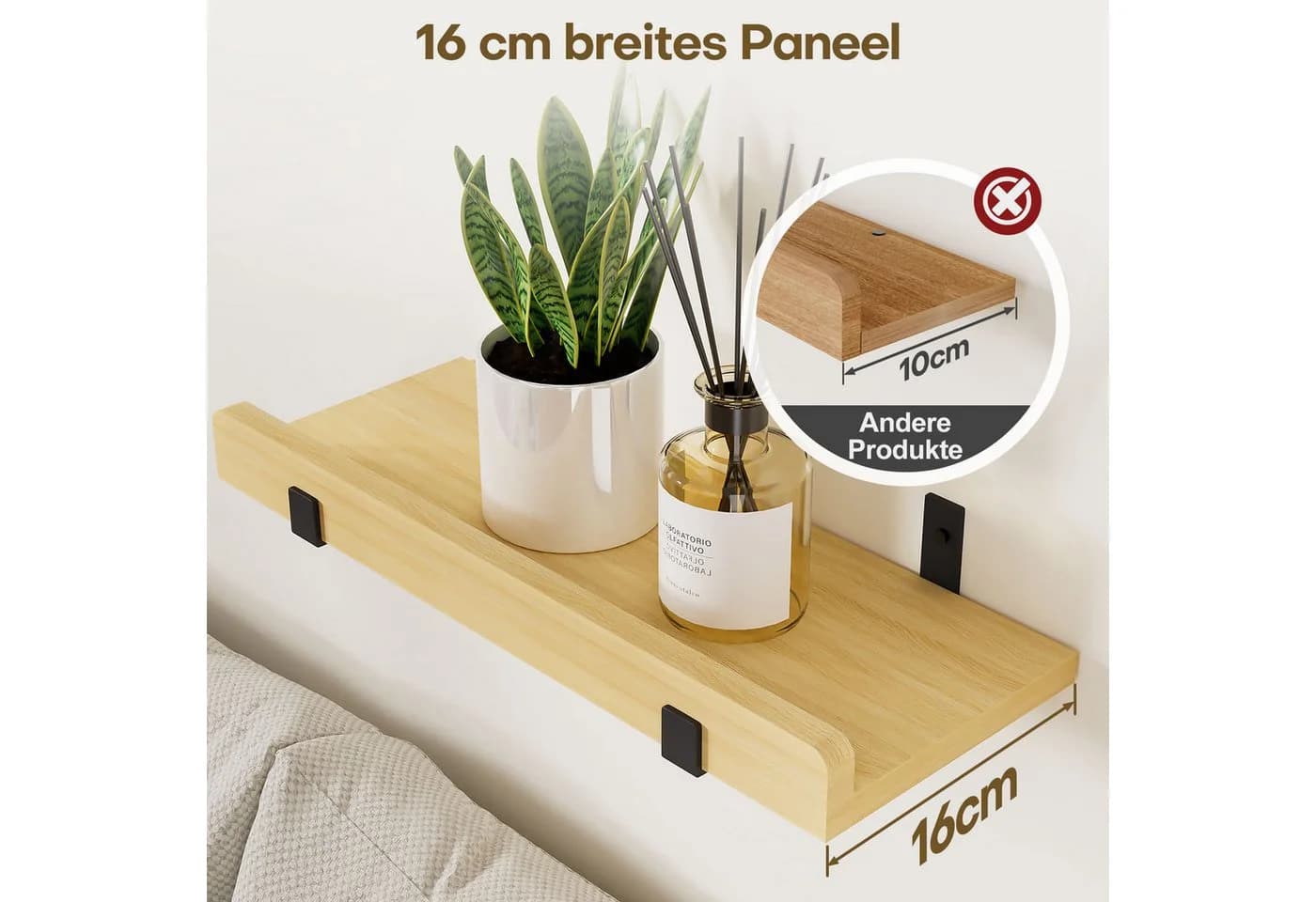 Yorbay Wandregal Set 2-tlg Wandregal-Set 40cm Rechteckiges Design Regalbrett