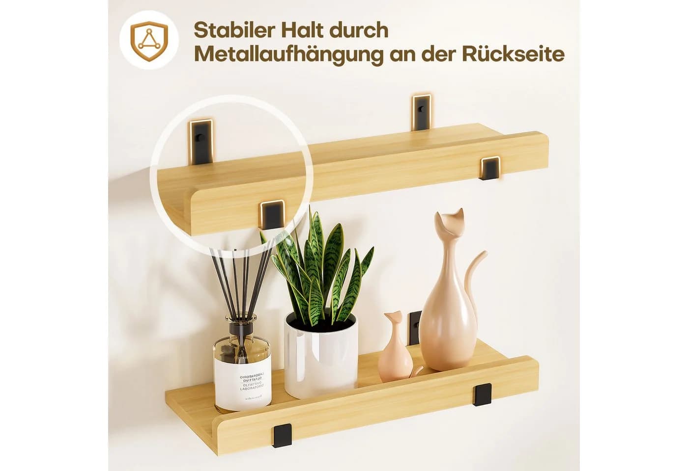 Yorbay Wandregal Set 2-tlg Wandregal-Set 40cm Rechteckiges Design Regalbrett - Bild 5
