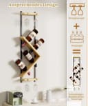 Yorbay Weinregal Wand für 4 Flaschen & 4 Gläser Bild 5