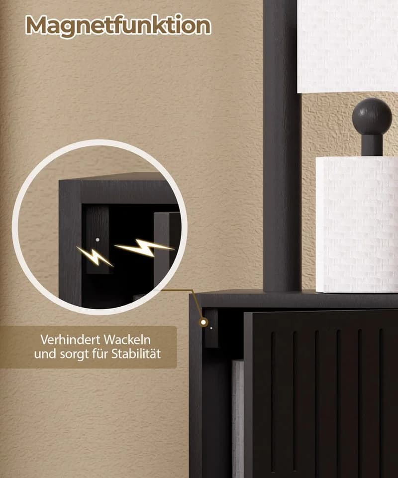 Yorbay Toilettenpapierhalter Bambus Badezimmerschrank - Bild 5