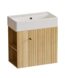 Yorbay Waschtischunterschrank mit Keramikwaschbecken Modern Weiß Bild 1