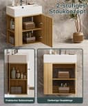 Yorbay Waschtischunterschrank mit Keramikwaschbecken Modern Weiß Bild 3
