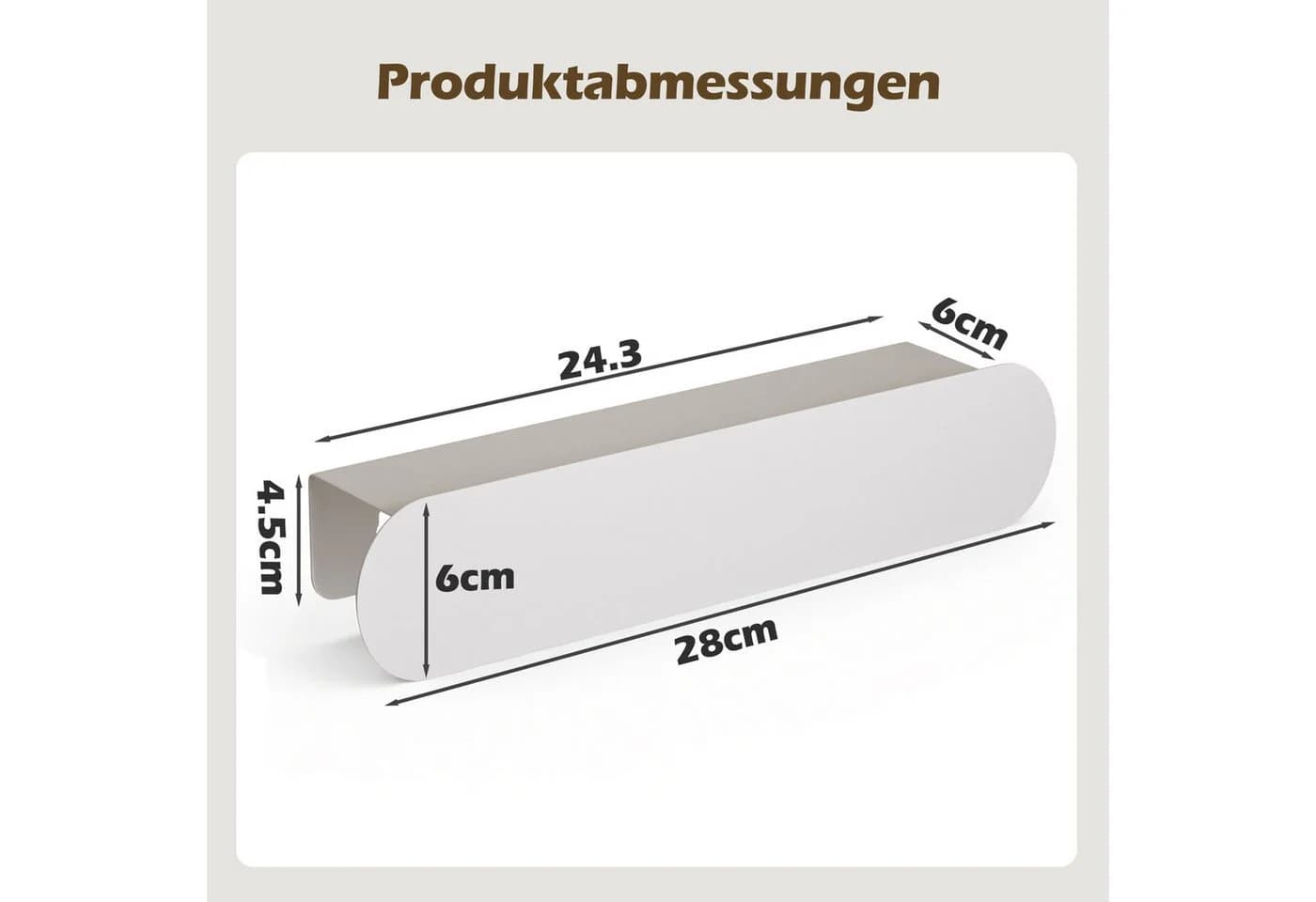 Yorbay Schlüsselbrett mit 6 versteckten Haken & Ablagefläche Schlüsselhalter aus Metall - Bild 4