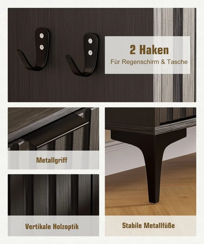 Yorbay Schuhschrank mit 2 Klappen & Kippschutz - Bild 5