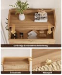Yorbay Schuhschrank Schmal mit Rattan-Deko & 2 Klappen Bild 4
