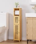 Yorbay Toilettenpapierhalter Schmaler Badezimmerschrank Bambus Bild 1