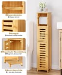 Yorbay Toilettenpapierhalter Schmaler Badezimmerschrank Bambus Bild 5