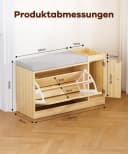 Yorbay Schuhbank mit Stauraum & Polster, Beige Bild 3