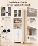 Yorbay Hochschrank 4 Türen mit Glasfronten Bild 3