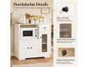 Yorbay Sideboard mit Kabeldurchlass & Acrylglastür weiß Bild 3