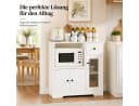 Yorbay Sideboard mit Kabeldurchlass & Acrylglastür weiß Bild 5