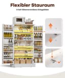 Yorbay Mehrzweckschrank mit LED-Sensorlicht & höhenverstellbaren Regalen Weiß Bild 3