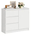 Yorbay Sideboard Weiß mit Glastür und Schubladen Bild 2