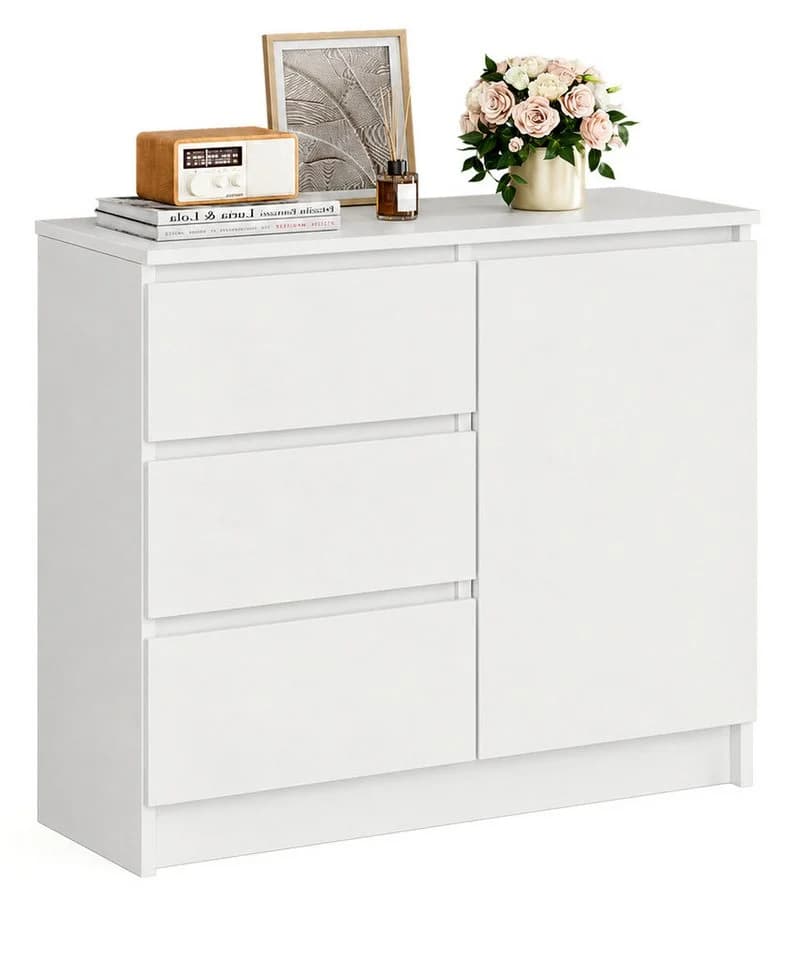 Yorbay Sideboard Weiß mit Glastür und Schubladen - Bild 2