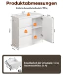 Yorbay Sideboard Weiß mit Glastür und Schubladen Bild 4