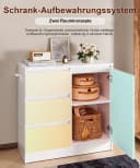 Yorbay Sideboard Weiß mit Glastür und Schubladen Bild 5
