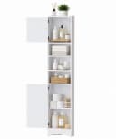 Yorbay Eckschrank 170 cm Weiß mit 2 Türen & 3 Fächern Bild 2