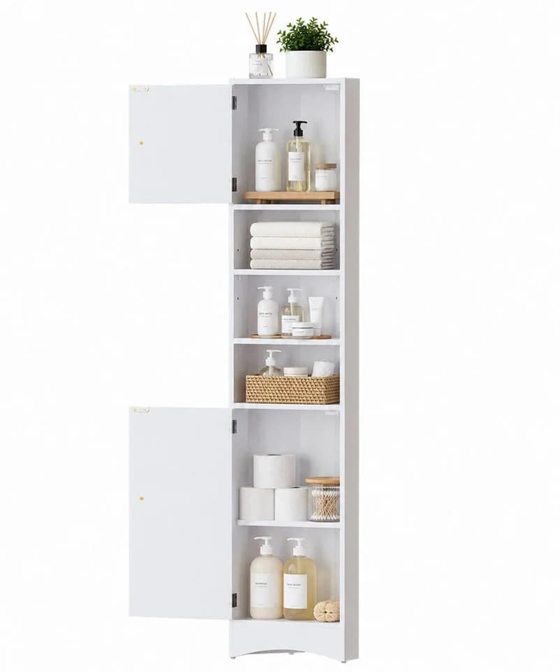 Yorbay Eckschrank 170 cm Weiß mit 2 Türen & 3 Fächern - Bild 2