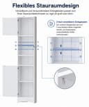 Yorbay Eckschrank 170 cm Weiß mit 2 Türen & 3 Fächern Bild 3