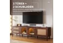 Yorbay TV-Schrank Rattan Design Braun mit LED-Beleuchtung Bild 1